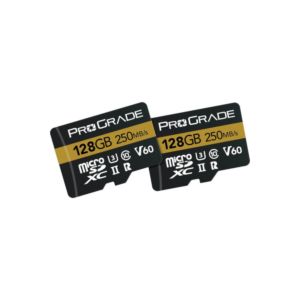 ProGrade Digital 128GB Micro SDHC UHS-II Memory Card with SD Adapter / Gold / 250 MB/s / 2 Pack