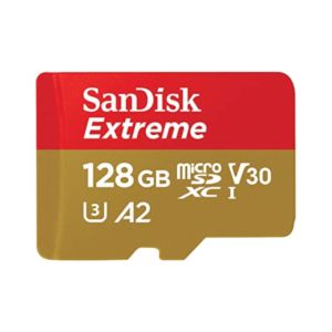 SanDisk 128GB Extreme MicroSDXC U3 V30 A2 Memory Card / 190 MB/s