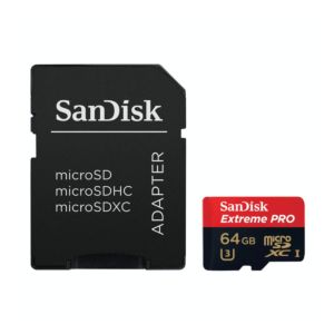 SanDisk 64GB Extreme PRO MicroSDXC U3 V30 A2 Memory Card / 200 MB/s